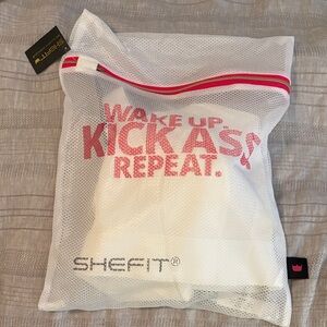 SHEFIT White Mesh Bag with Red Accents